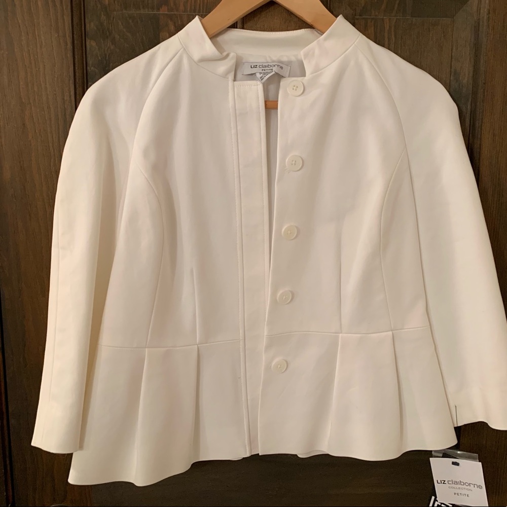 White blazer petite JCP Liz Claiborne
